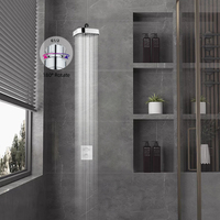 Bon marché, 15cm d'épaisseur, plafond supérieur de pluie carré, panneau de pulvérisation 3D, douche de tête chromée pour salle de bain