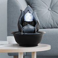 Fontaine cascade Feng Shui pour la méditation et la relaxation, bureau à domicile, fontaine d'eau de table d'intérieur avec boule roulante