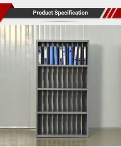 Étagère <span class=keywords><strong>de</strong></span> rangement pour documents en métal gris avec 48 emplacements pour <span class=keywords><strong>dossiers</strong></span> <span class=keywords><strong>suspendus</strong></span> pour le bureau, la salle <span class=keywords><strong>d</strong></span>'archives, le classeur - Product Image 2