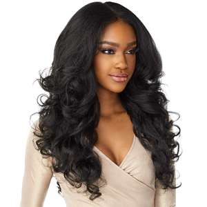 FUJIA C 13x6 Synthetic Hair Machine Made Natural Preplucked Transparent Glueless Lace Hairline Illusion Lace Frontal <strong>Lacewig</strong> - Product Image 3
