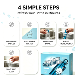 Tablettes de nettoyage pour bouteilles d'eau haute efficacité, écologiques, détartrantes et effervescentes pour la cuisine et l'usage domestique quotidien - Product Image 2