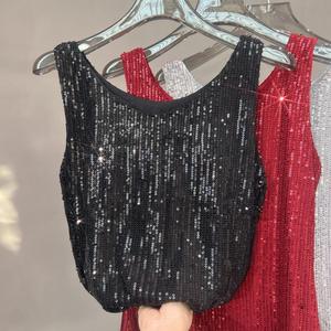 Women's Sequin Tank <strong>Top</strong> Sexy Sleeveless Shiny Party Camisole Sparkly Clubwear Vest <strong>Glitter</strong> <strong>Ladies</strong> <strong>Top</strong> - Product Image 4