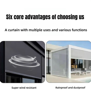 Tenda <span class=keywords><strong>a</strong></span> <span class=keywords><strong>Rullo</strong></span> Esterna Intelligente con Telecomando, Antivento e Impermeabile, con Cerniera per Terrazza e Pergola - Product Image 6