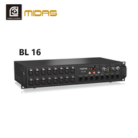 Console de mixage audio numérique alimentée DL16 professionnelle à 16 entrées et 8 sorties pour installation fixe dans les salles de conférence et sur les scènes