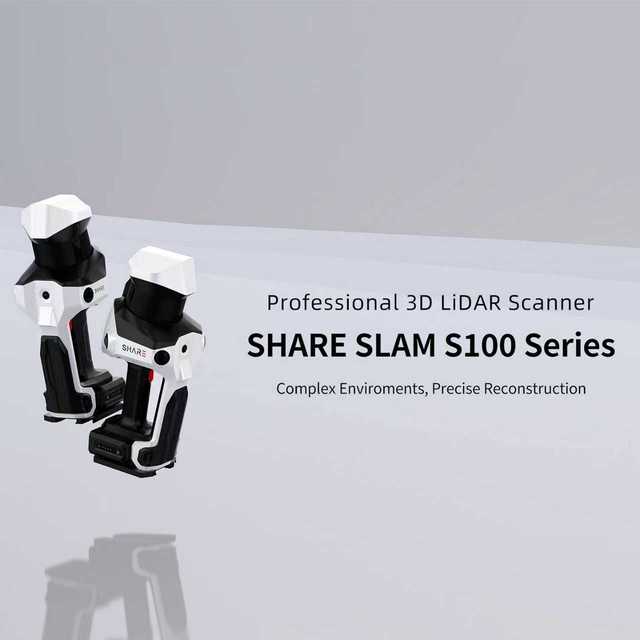 Share S100-32 PRO Compact Handheld Slam Scanner with 640,000 Point Frequency 300 Meter Effective Range 3DGS Reconstruction
