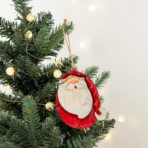 Petit pendentif <span class=keywords><strong>de</strong></span> <span class=keywords><strong>Noël</strong></span> vintage en fer forgé, style européen et américain, avec Père <span class=keywords><strong>Noël</strong></span>, bonhomme <span class=keywords><strong>de</strong></span> neige et sapin <span class=keywords><strong>de</strong></span> <span class=keywords><strong>Noël</strong></span> - Product Image 3