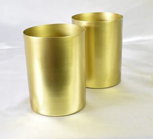 Latón redonda de vidrio con latón pulido - Product Image 1