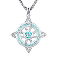 925 argent Sterling coquille d'ormeau pierre de lune sorcières noeud noeud sorcière wicca noeud celtique wiccan sorcière bijoux pendentif collier
