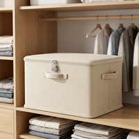 Grande boîte de rangement pliable moderne empilable avec serrure (personnalisable) et poignée, organisateur de vêtements sécurisé, panier de rangement lavable