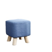 Banc de canapé en bois massif, repose-pieds en bois, pour la maison, tabouret rond, siège rembourré