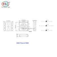 YLL Shenzhen Usine 1.7H Boîtier Noir Puce Epistar 5050RGB SMD LED Diode 0.2W LED Étanche pour Éclairage Extérieur Module LED