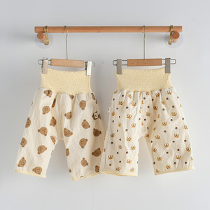 Pantalon d'entraînement pour bébé en pur coton avec jupe de couche étanche imperméable à l'eau coussin de couche de nuit lavable imprimé renforcé de classe - Product Image 4