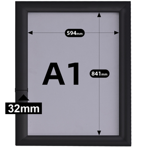 CYDISPLAY 32mm A1 Vertical Movie Quick Change Aluminium Photo Snap A1 Poster <strong>Frames</strong> Wall Mounted Snap <strong>Frame</strong> Black A1 Size - Product Image 2