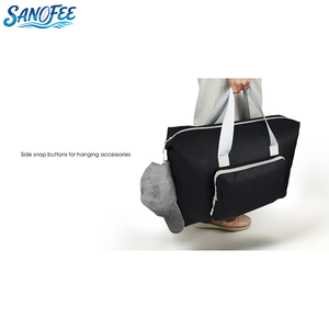 Özel Logo A5 katlanabilir seyahat çantası-A5 kat ile 250D ızgara Polyester suya dayanıklı - Product Image 3