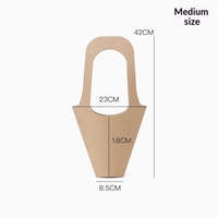 Sacs cadeaux classiques en papier kraft recyclables avec poignée pour bouquet, mariage, Saint-Valentin, fournisseur de fleurs, vente en gros