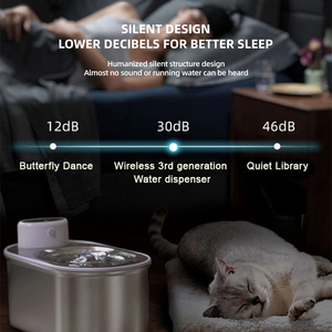 Fontaine à eau automatique sans fil pour animaux de compagnie (chats et chiens) 4000 mAh avec fenêtre de niveau d'eau de 3 L – Distributeur intelligent pour animaux - Product Image 4
