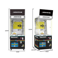 Distributeur automatique de jeux d'arcade à griffes pour enfants avec écran LCD, mini-jeux interactifs, affichage publicitaire, lecteur de cartes métallique et fonctionnement à pièces