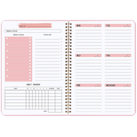 Myway A5 non daté planificateur hebdomadaire Journal d'habitudes avec reliure spirale pour objectifs scolaires et habitudes Carnet cadeau