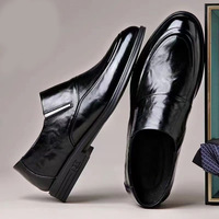 Chaussures pour hommes tendance, automne et hiver, chaussures habillées de cérémonie, semelle souple, bout pointu, chaussures de mariage pour marié, à enfiler