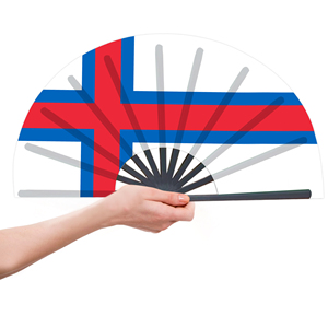 Éventails pliants en bambou avec drapeau des îles Féroé, vente en gros, pour carnaval, mariage, festival, fête, agence de voyage - Product Image 4