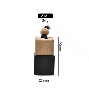 Flacon vide en verre <span class=keywords><strong>de</strong></span> parfum suspendu pour voiture 8ml pour diffuseur d'huiles essentielles Flacon <span class=keywords><strong>de</strong></span> parfum carré noir givré - Product Image 3