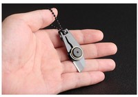 Couteau miniature créatif DIHAO avec fermeture éclair, outil de survie portable pour l'extérieur, outil d'urgence pliable en acier inoxydable, porte-clés EDC