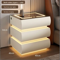 Meubles de chambre modernes, intelligents, simples, écologiques, durables, avec chargeur sans fil, haut-parleur Bluetooth, plateau en verre trois couleurs, appartement