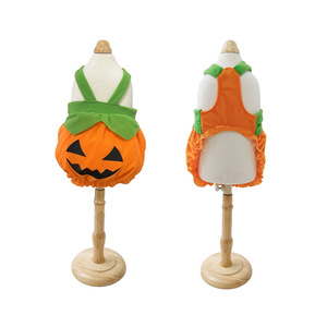 Overoles personalizados de calabaza para mascotas de Halloween, disfraz divertido de calabaza, atuendo para perros y gatos pequeños tipo oso de peluche. - Product Image 5