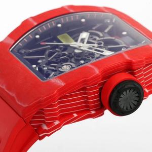 Reloj Mecánico de Fibra de <span class=keywords><strong>Carbono</strong></span> Rojo para Hombre, Diseño Completamente Hueco, Reloj de Diseñador, Estilo Ejecutivo y Casual, Reloj de Lujo 3502 - Product Image 5