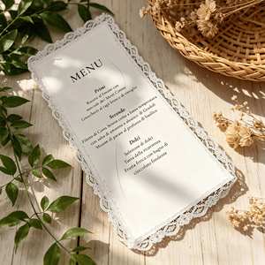 <span class=keywords><strong>Invito</strong></span> Matrimoniale Personalizzato Romantico in Pizzo Trasparente con Bordo in Pizzo, Inviti di Nozze di Lusso Fatti a Mano, Biglietti di Fidanzamento - Product Image 5