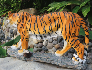 Estatuas de tigre grandes de fibra de vidrio de buena calidad, modelos de animales realistas artificiales de tamaño real para decoración al aire libre, artesanías de resina - Product Image 3