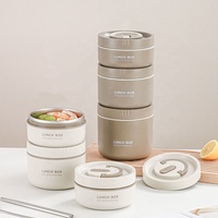 Récipient de pot alimentaire isolé cuisine vide boîte à déjeuner produit chaud multi-couches 800/1000/1400/1800/2000/2400ml en acier inoxydable
