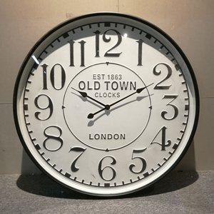 Horloge murale vintage en métal de 80 cm, style rétro, pour la décoration du salon, design rustique à quartz avec affichage à aiguilles – Meilleure vente - Product Image 1