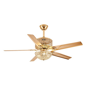 Luxury Crystal Ceiling Fan Light With Led Fixed Blade Flush Mount For Living Room Bedroom Study - Product Image 3