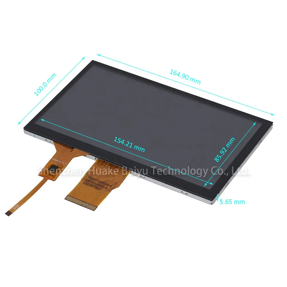 7.0 Inch Premium 1024*600 Ips Tft 50 Pins Rgb Interface 7 Inch Lcd Touchscreen Display 7 Inch I2c Capacitief Aanraakscherm