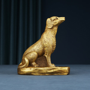 Figurine de chien du zodiaque en laiton, petite décoration en métal pour la maison et le bureau, cadeau de style chinois - Product Image 3