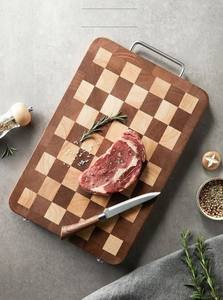 Planche à découper en bambou avec logo personnalisé, antibactérienne, motif damier, taille et couleur personnalisables pour une utilisation promotionnelle - Product Image 3