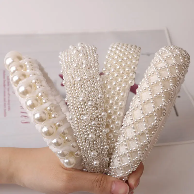 Elegant Big Simulation Pearls Hair Hoop Headband Hair Bands for Women Headwear Pearl Beads Hairband Hair Accessories