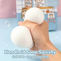 Jouet anti-stress à récupération lente, bloc de savon souple en TPR, avec boîte cadeau, son craquant
