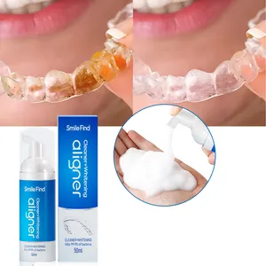 CE ISO 3-en-1 marque personnalisée saveur menthe blanchiment des dents élimination des taches retenue nuit gardes prothèses dentaires aligneurs mousse de nettoyage