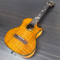 Professional Sakura Inlay Ukulele 23 26 Inch High Gloss Slotted Headstock Concert Tenor Ukelele OEM Factory