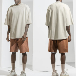 Más tamaño 100% algodón peso pesado personalizado impreso Logo patrón grueso hombres camiseta - Product Image 4