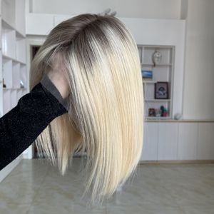 Pretinum Blonde Balayage Peluca BOB con Nudos Pequeños y Encaje Superior, 100% Cabello Virgen Ruso Natural, Lista para Enviar, Pelucas para Mujeres con Pérdida de Cabello - Product Image 5