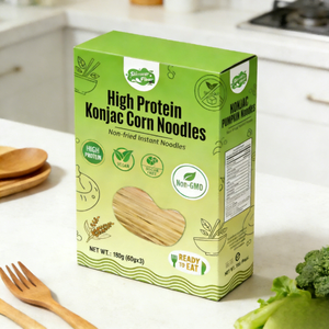 High Quality Instant Low Carb Dry Shirataki Noodles Corn Taste Sugar Free High Protein High Fiber Fitness Meal Custom Box Bag - Product Image 3