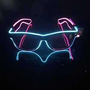 Lunettes clignotantes de fête brillent dans l'obscurité Lunettes lumineuses USB Rechargeables en plastique Lueur Led El Lunettes