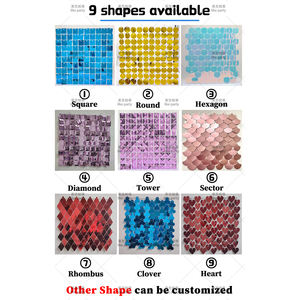 Panneaux de fond de scène en forme de secteur de couleur crème, décor mural scintillant, décorations de fête scintillantes, fond de scène à paillettes - Product Image 6