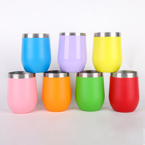 12oz Colorful Travel Wine Stemless Stainless Steel <b>Double</b> <b>Wall</b> Vacuum Insulated Thermal Eco-Friendly Minimalist Tumbler Lid - Product Image 1