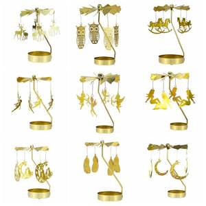 Gold Spinning Glass Crystal Stands <strong>Candle</strong> Carousel Rotary Tealight <strong>Candle</strong> Stick <strong>Holders</strong> - Product Image 2