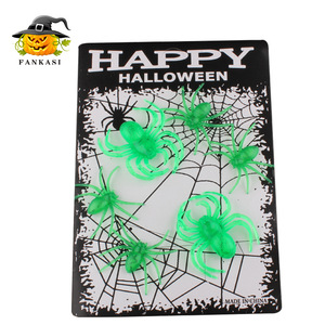 Halloween Decorations 6Pcs Green <b>Spider</b> <b>Plastic</b> Non Glow In Dark For Indoor Party Props - Product Image 2