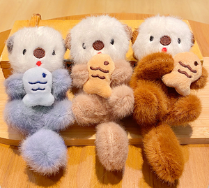 Adorable Llavero de Peluche de Nutria, Juguete de Peluche Suave, Lindo <span class=keywords><strong>Personaje</strong></span> de Dibujos Animados, Colgante para Bolso, Regalo para Parejas, Peluches al por Mayor - Product Image 2